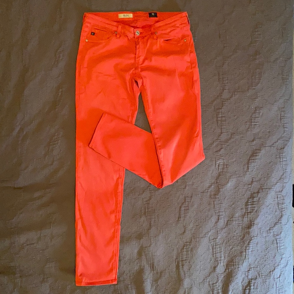 AG Adriano Goldschmied "The Stilt" Cigarette Jean in Red size 27R